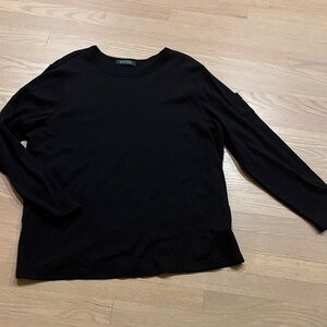Ralph Lauren Black Crew Neck Top Long Sleeve Tshirt 2XL Women